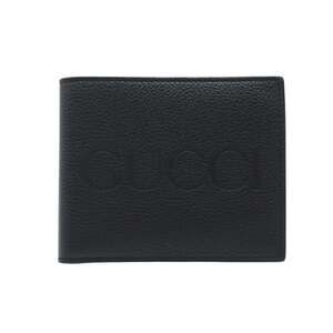 GUCCI Embossed Logo Leather Bifold Wallet 658681 Black Men's